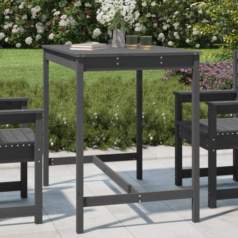 Tuintafel 121x82,5x110 cm massief grenenhout grijs MeubelReus