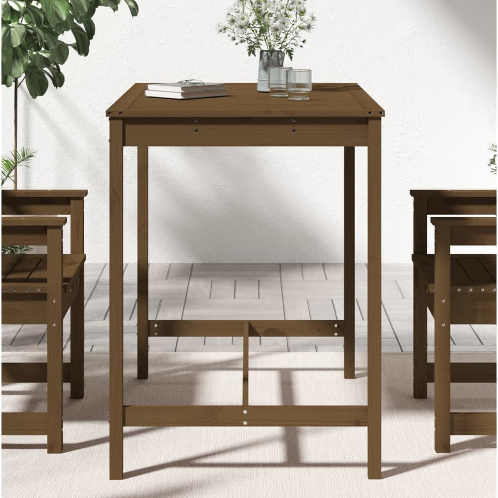 Tuintafel 121x82,5x110 cm massief grenenhout honingbruin MeubelReus