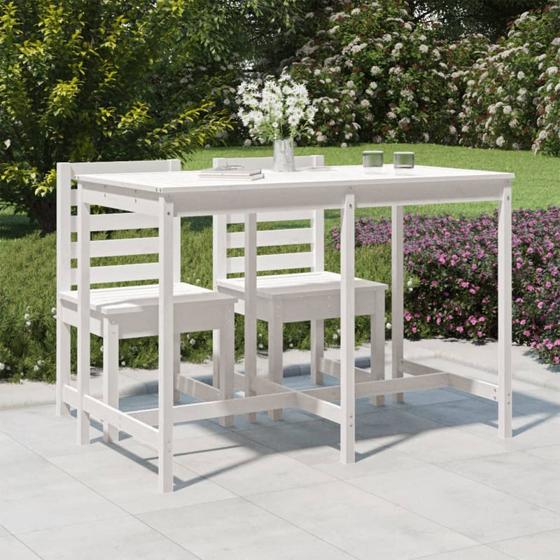 Tuintafel 159,5x82,5x110 cm massief grenenhout wit MeubelReus