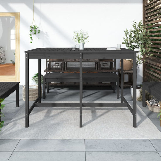 Tuintafel 159,5x82,5x110 cm massief grenenhout grijs MeubelReus