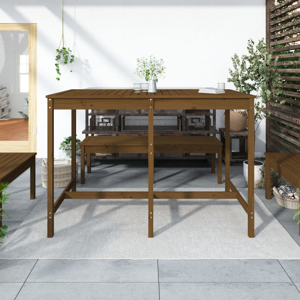 Tuintafel 159,5x82,5x110 cm massief grenenhout honingbruin MeubelReus