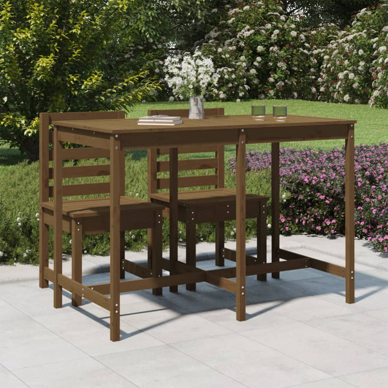 Tuintafel 159,5x82,5x110 cm massief grenenhout honingbruin MeubelReus