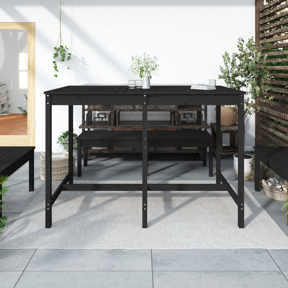 Tuintafel 159,5x82,5x110 cm massief grenenhout zwart MeubelReus