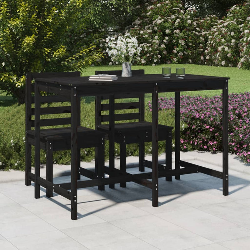 Tuintafel 159,5x82,5x110 cm massief grenenhout zwart MeubelReus