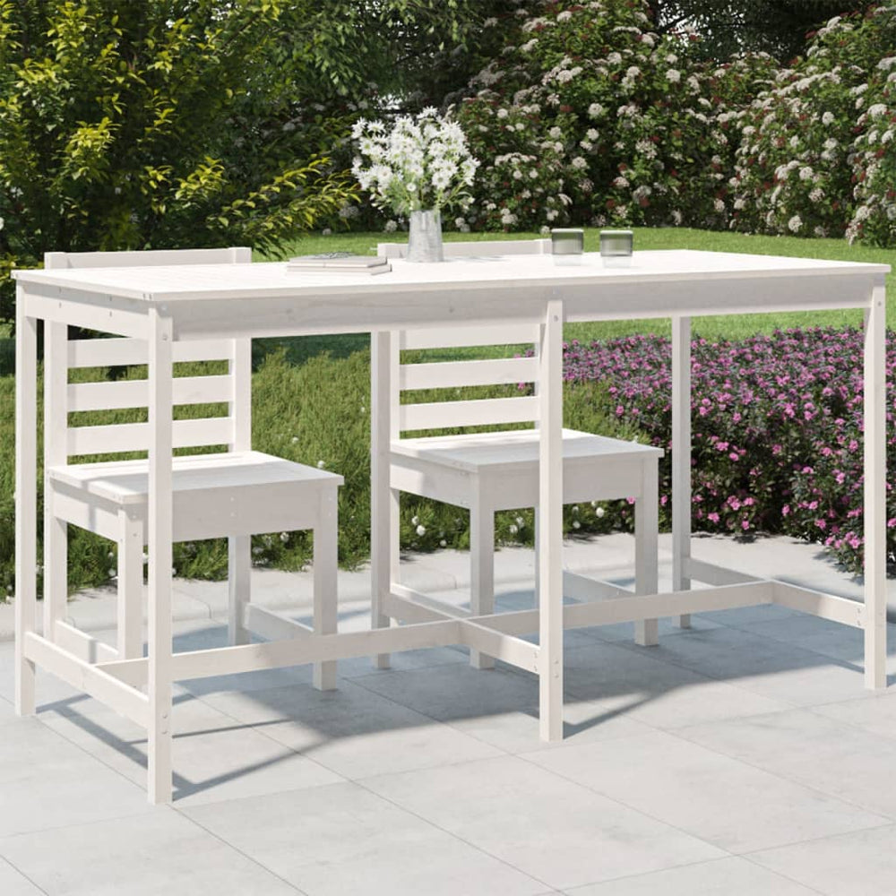 Tuintafel 203,5x90x110 cm massief grenenhout wit MeubelReus