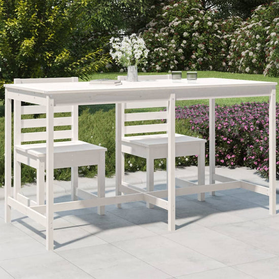 Tuintafel 203,5x90x110 cm massief grenenhout wit MeubelReus