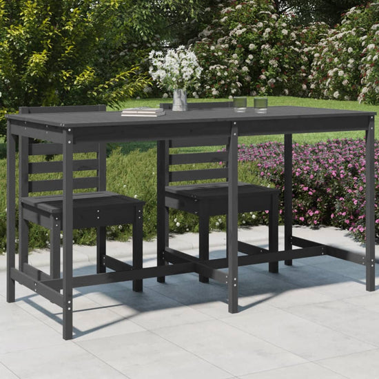 Tuintafel 203,5x90x110 cm massief grenenhout grijs MeubelReus