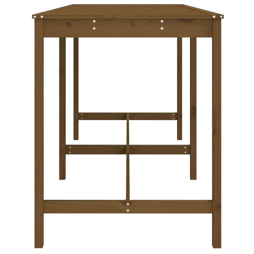 Tuintafel 203,5x90x110 cm massief grenenhout honingbruin MeubelReus