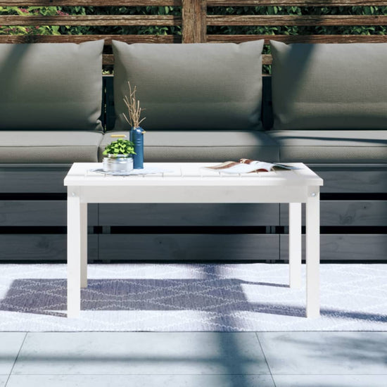 Tuintafel 82,5x50,5x45 cm massief grenenhout wit MeubelReus