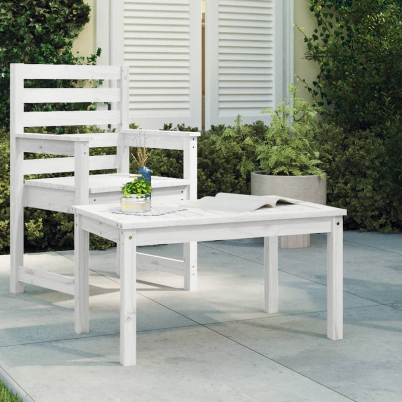 Tuintafel 82,5x50,5x45 cm massief grenenhout wit MeubelReus