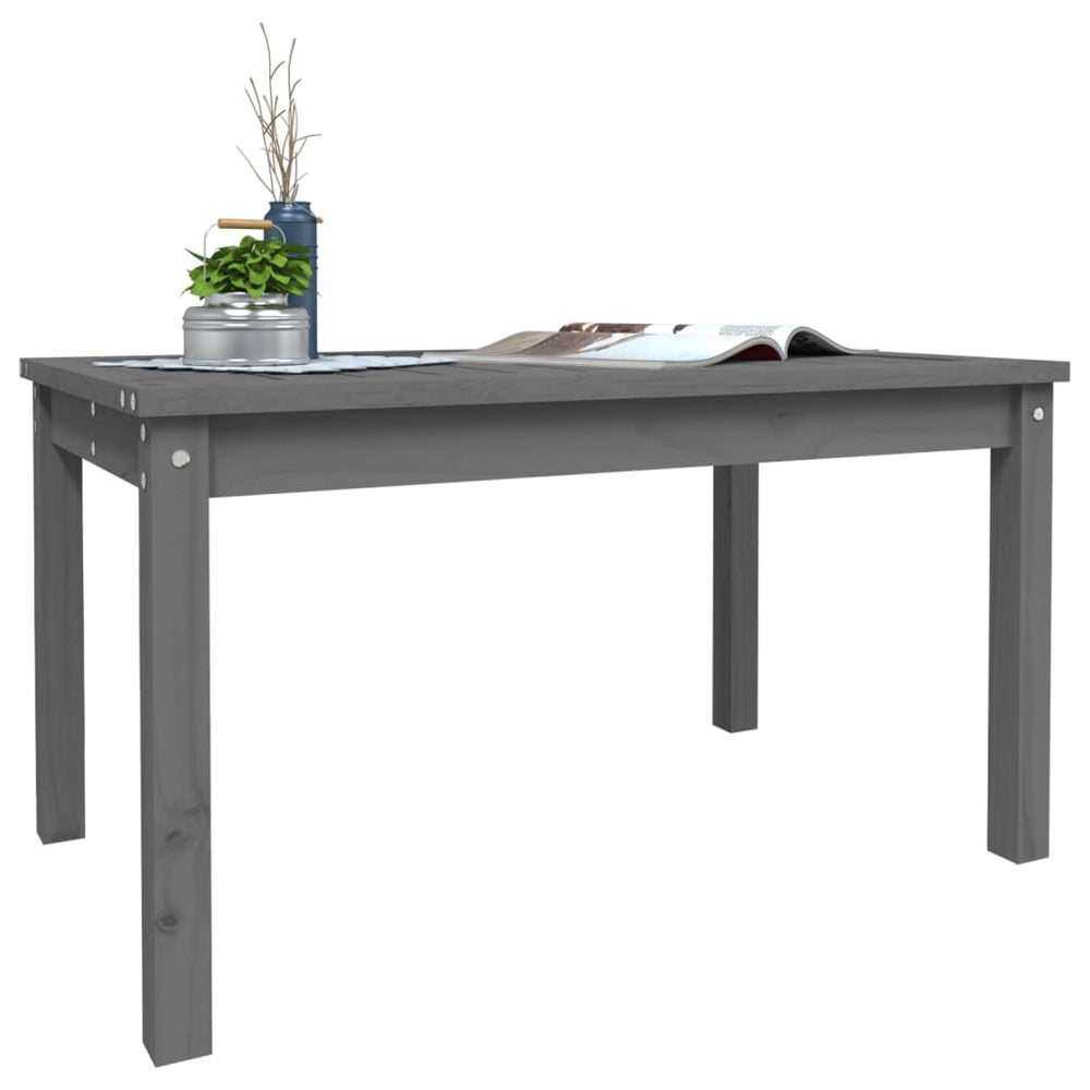 Tuintafel 82,5x50,5x45 cm massief grenenhout grijs MeubelReus