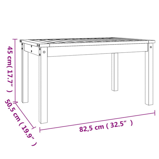 Tuintafel 82,5x50,5x45 cm massief grenenhout grijs MeubelReus