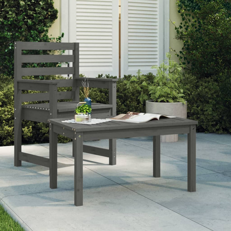 Tuintafel 82,5x50,5x45 cm massief grenenhout grijs MeubelReus