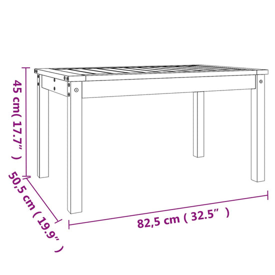 Tuintafel 82,5x50,5x45 cm massief grenenhout honingbruin MeubelReus