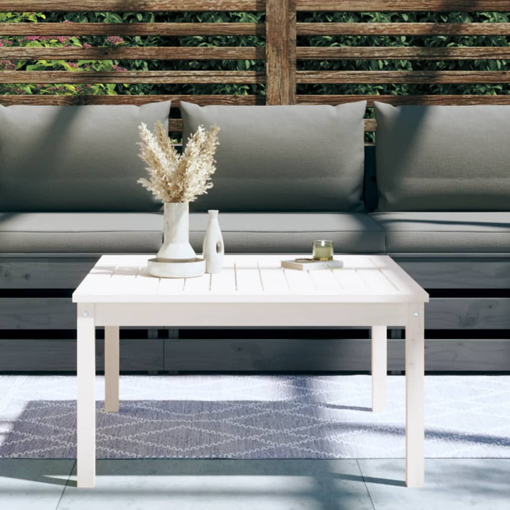 Tuintafel 82,5x82,5x45 cm massief grenenhout wit MeubelReus