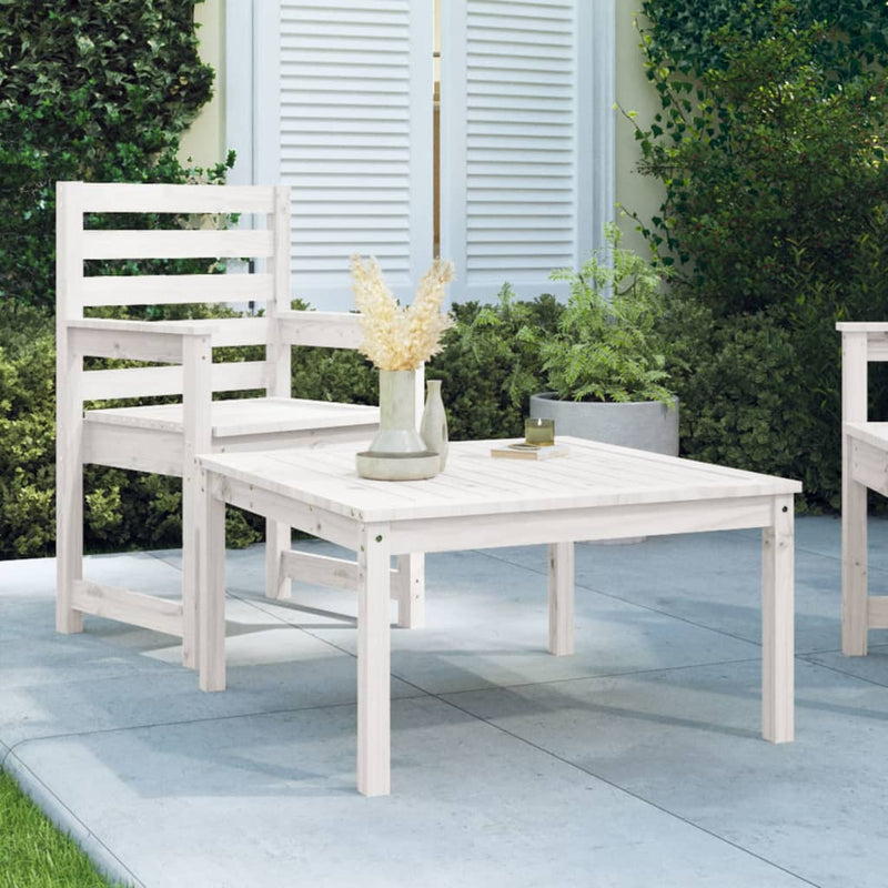 Tuintafel 82,5x82,5x45 cm massief grenenhout wit MeubelReus