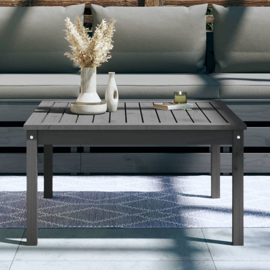 Tuintafel 82,5x82,5x45 cm massief grenenhout grijs MeubelReus