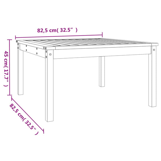 Tuintafel 82,5x82,5x45 cm massief grenenhout grijs MeubelReus