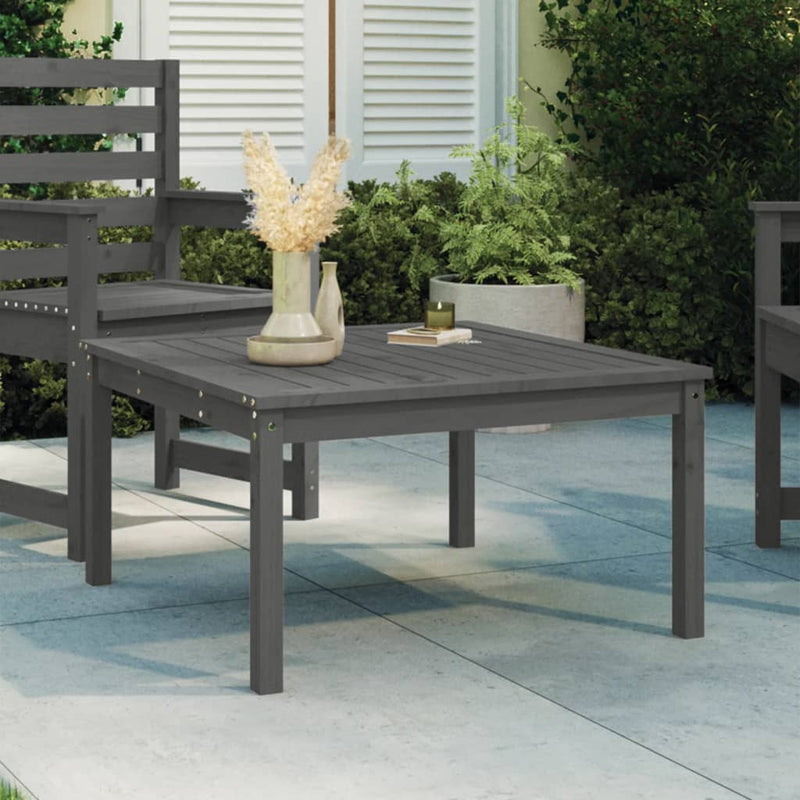 Tuintafel 82,5x82,5x45 cm massief grenenhout grijs MeubelReus
