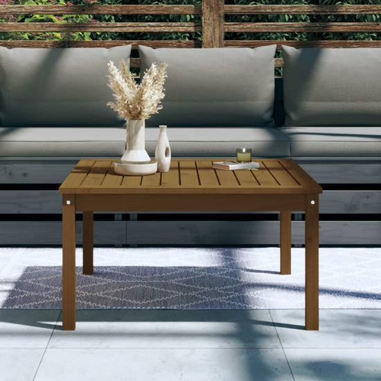 Tuintafel 82,5x82,5x45 cm massief grenenhout honingbruin MeubelReus