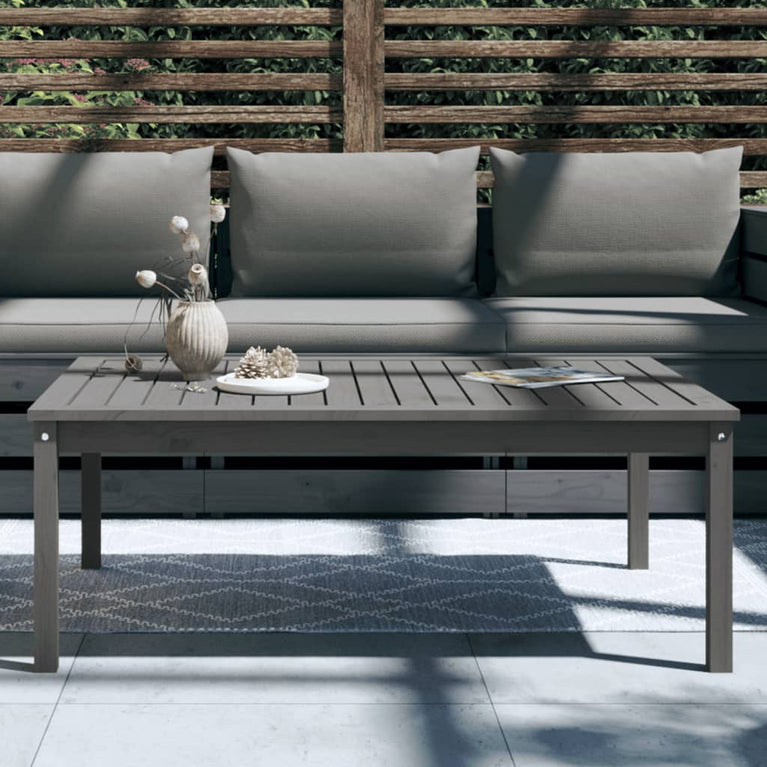 Tuintafel 121x82,5x45 cm massief grenenhout grijs MeubelReus