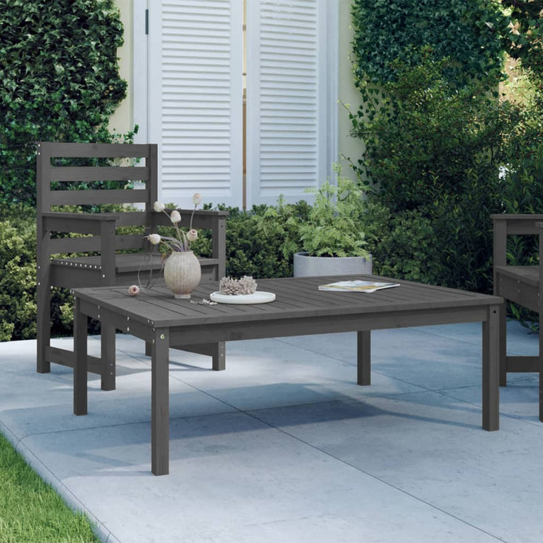 Tuintafel 121x82,5x45 cm massief grenenhout grijs MeubelReus