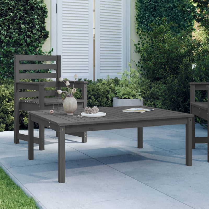 Tuintafel 121x82,5x45 cm massief grenenhout grijs MeubelReus