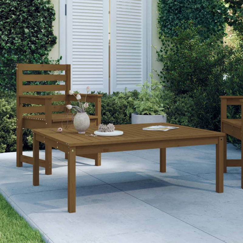 Tuintafel 121x82,5x45 cm massief grenenhout honingbruin MeubelReus