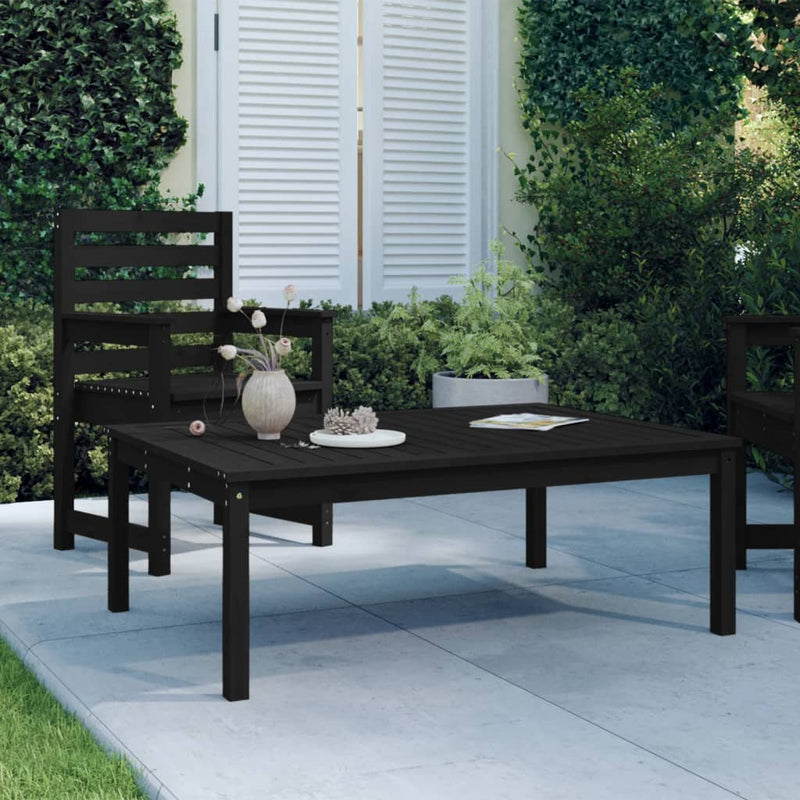 Tuintafel 121x82,5x45 cm massief grenenhout zwart MeubelReus