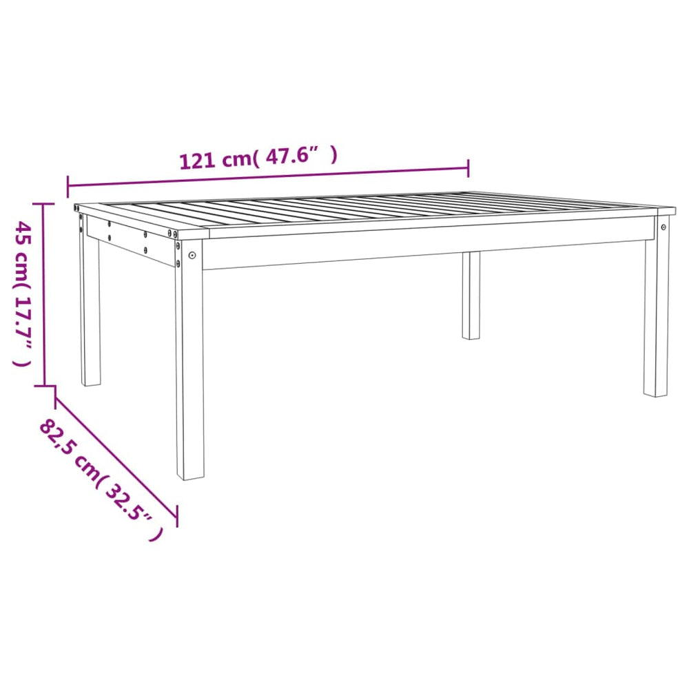 Tuintafel 121x82,5x45 cm massief douglashout MeubelReus