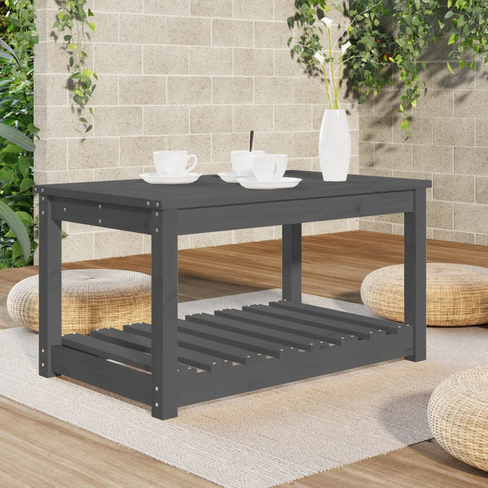 Tuintafel 82,5x50,5x45 cm massief grenenhout grijs MeubelReus