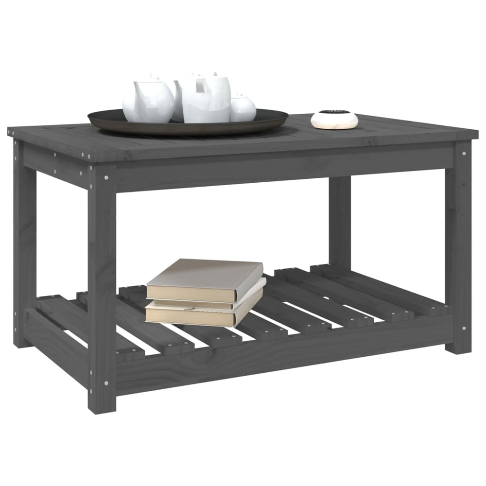 Tuintafel 82,5x50,5x45 cm massief grenenhout grijs MeubelReus