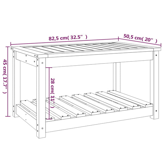 Tuintafel 82,5x50,5x45 cm massief grenenhout grijs MeubelReus