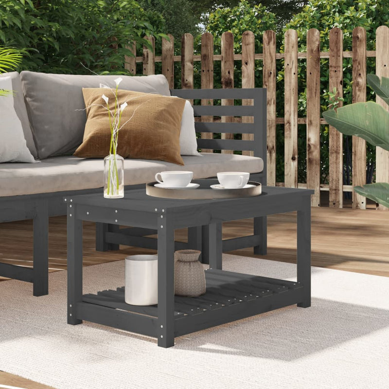 Tuintafel 82,5x50,5x45 cm massief grenenhout grijs MeubelReus