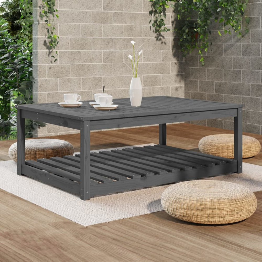 Tuintafel 121x82,5x45 cm massief grenenhout grijs MeubelReus