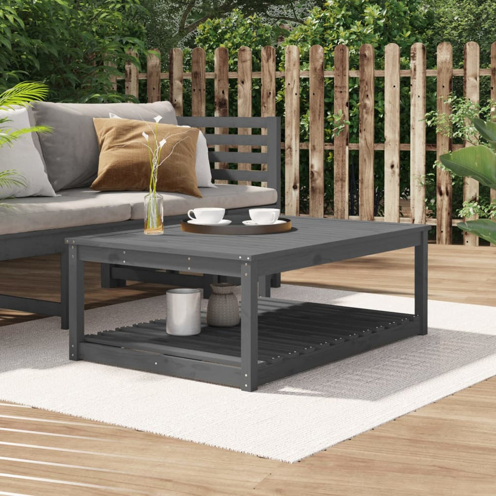 Tuintafel 121x82,5x45 cm massief grenenhout grijs MeubelReus