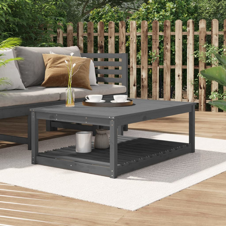 Tuintafel 121x82,5x45 cm massief grenenhout grijs MeubelReus