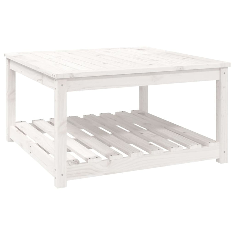 Tuintafel 82,5x82,5x45 cm massief grenenhout wit MeubelReus