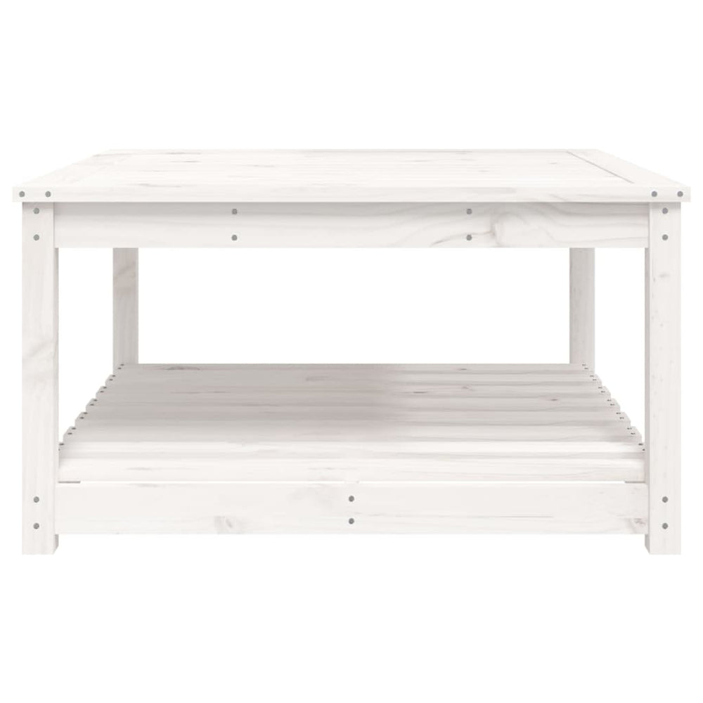 Tuintafel 82,5x82,5x45 cm massief grenenhout wit MeubelReus