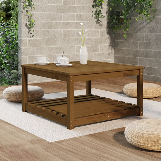 Tuintafel 82,5x82,5x45 cm massief grenenhout honingbruin MeubelReus