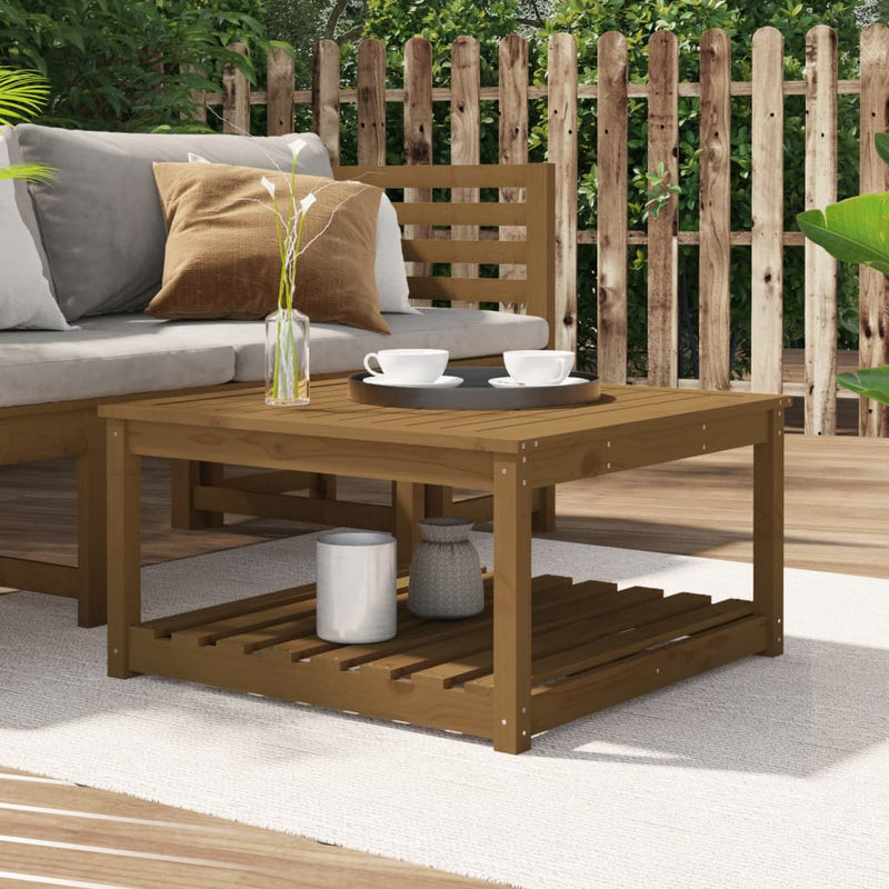 Tuintafel 82,5x82,5x45 cm massief grenenhout honingbruin MeubelReus
