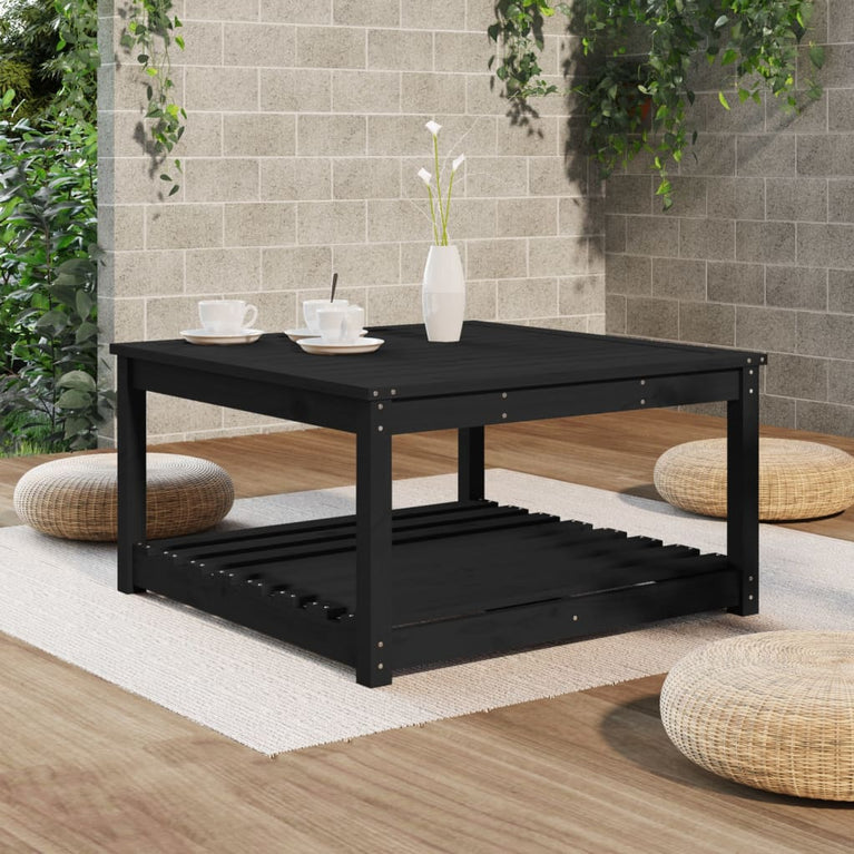 Tuintafel 82,5x82,5x45 cm massief grenenhout zwart MeubelReus