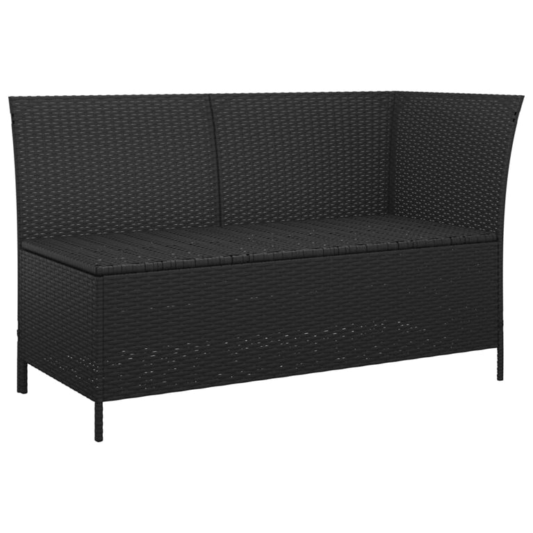 3-delige Loungeset met kussens poly rattan zwart MeubelReus