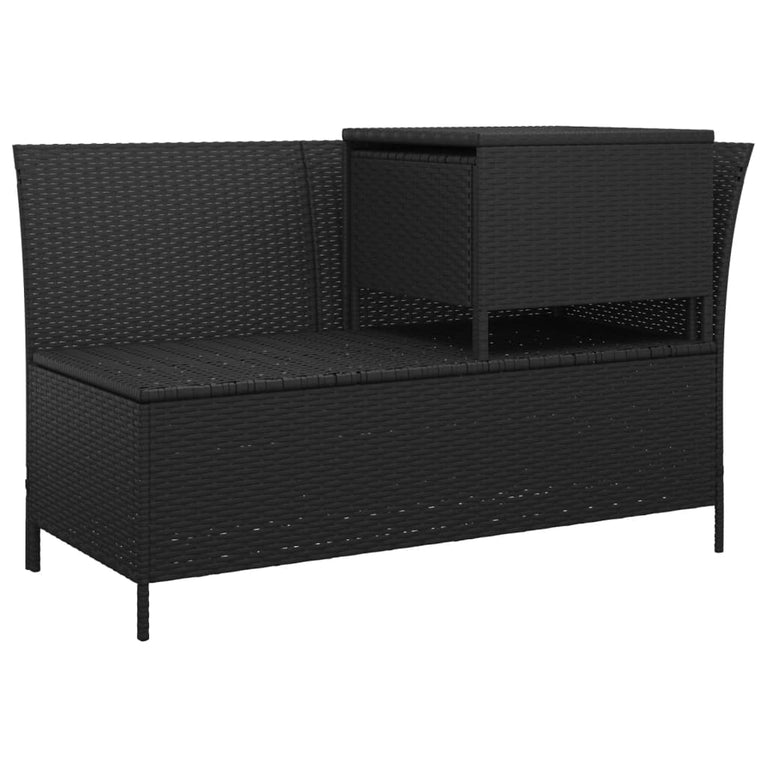 3-delige Loungeset met kussens poly rattan zwart MeubelReus