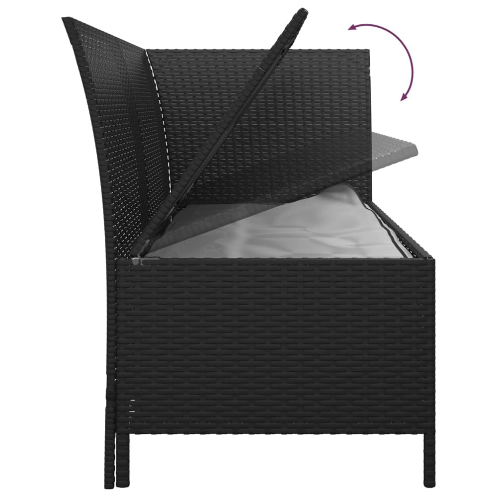 3-delige Loungeset met kussens poly rattan zwart MeubelReus