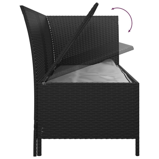 3-delige Loungeset met kussens poly rattan zwart MeubelReus