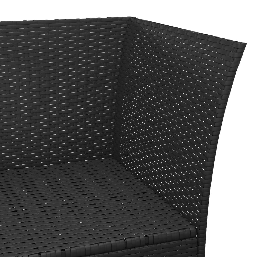3-delige Loungeset met kussens poly rattan zwart MeubelReus