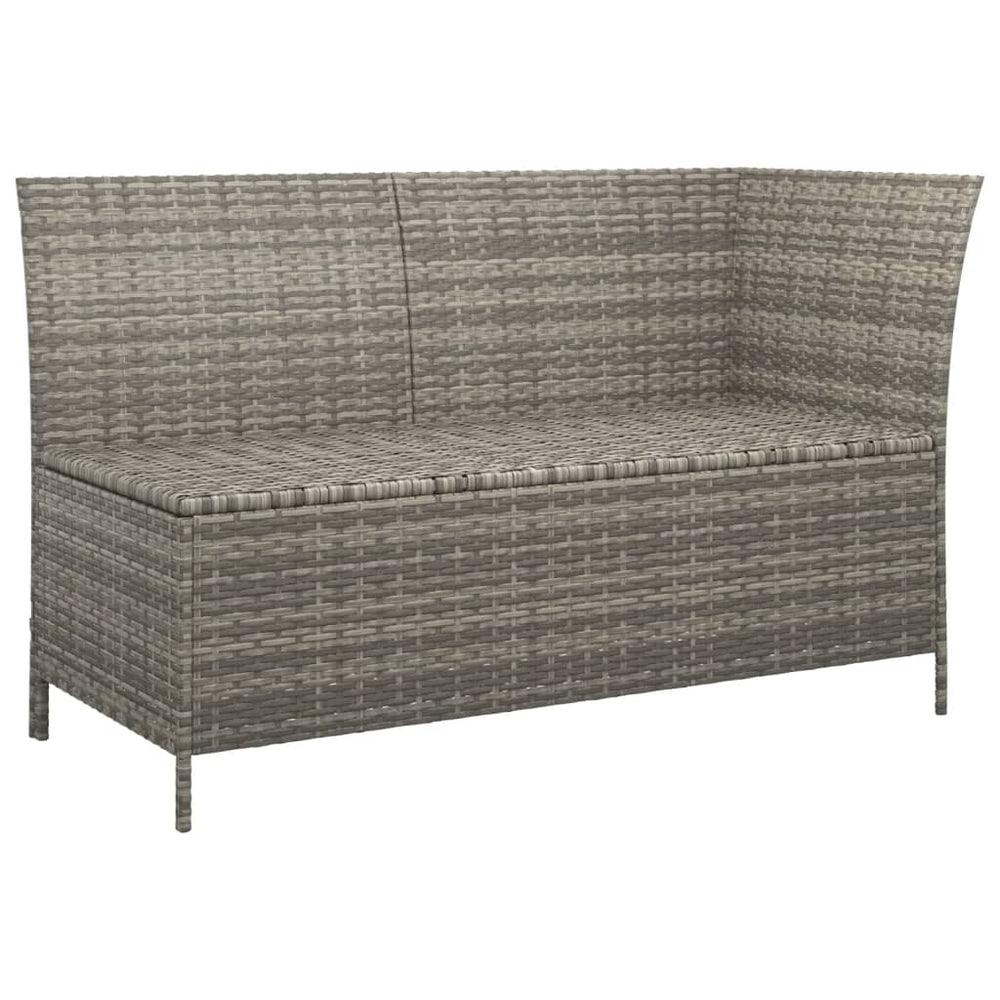 3-delige Loungeset met kussens poly rattan grijs MeubelReus