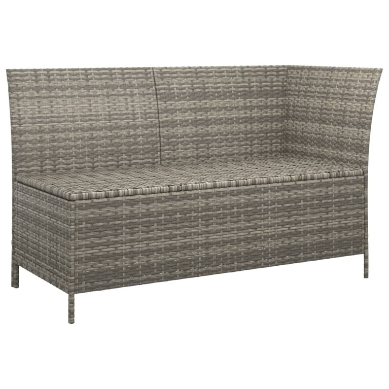 3-delige Loungeset met kussens poly rattan grijs MeubelReus
