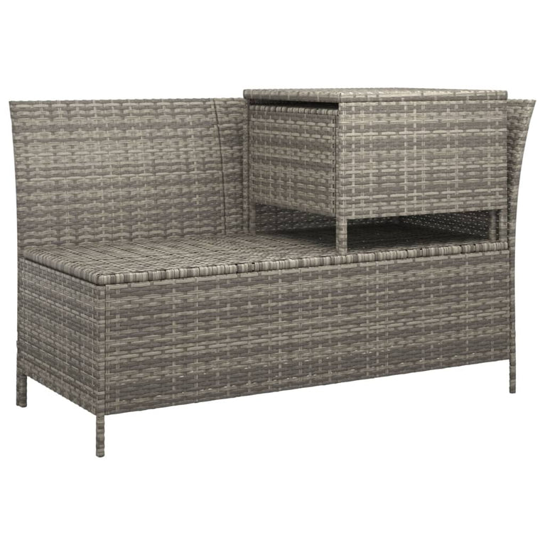 3-delige Loungeset met kussens poly rattan grijs MeubelReus